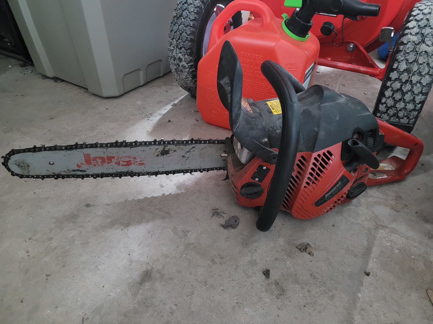 My newly resurrected chainsaw, now aptly dubbed the Angry Beaver.